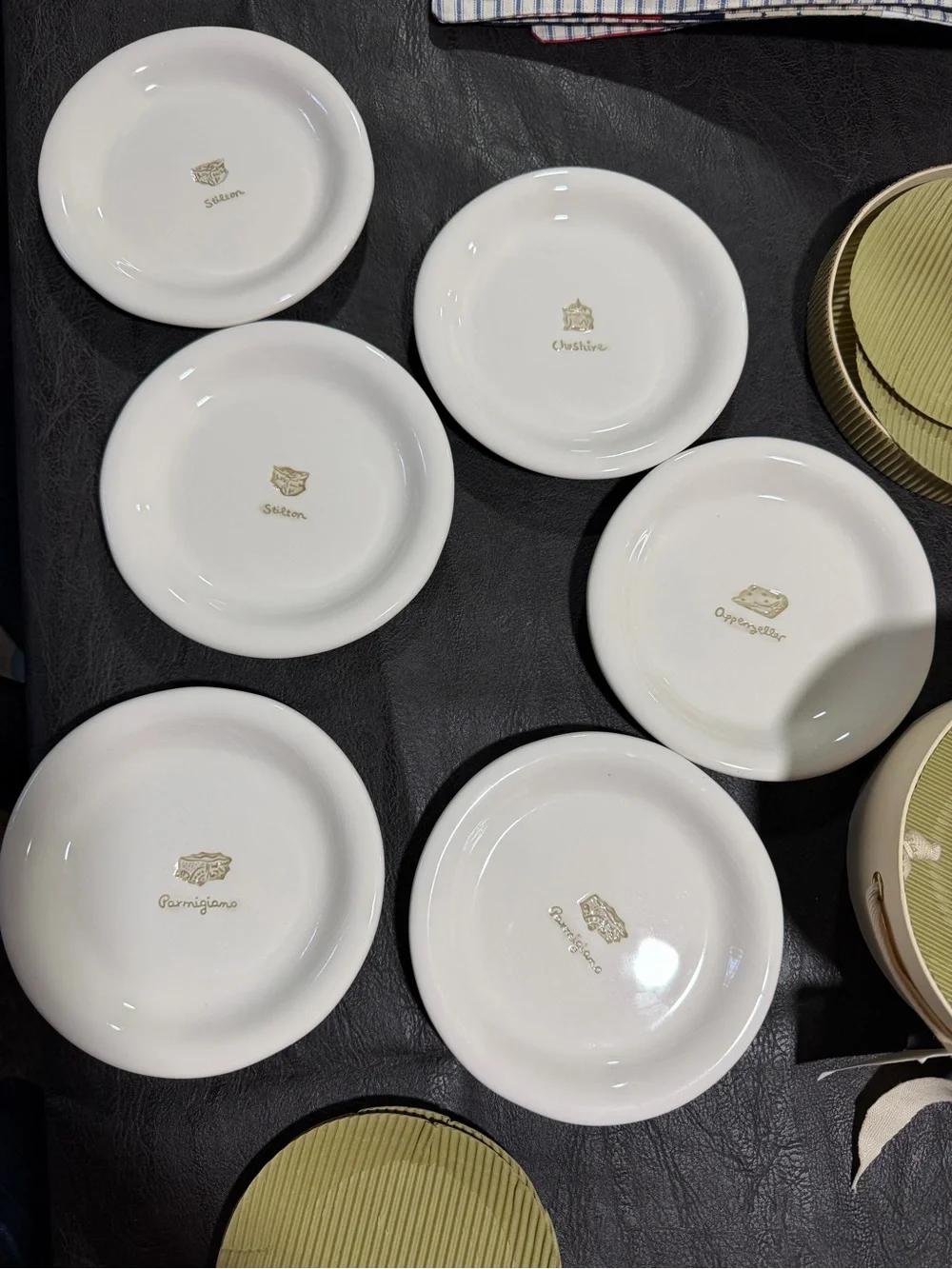 Williams Sonoma Cream Appetizer Plates Gift Box with six plates.